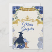 Koninklijk Blauw Mis Quince 15 Anos Gouden Kroon Kaart (Achterkant)