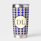 Koninklijk Blauw Monogram Geïsoleerde Drinkbeker (Links)
