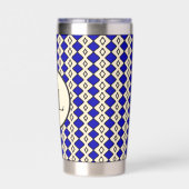 Koninklijk Blauw Monogram Geïsoleerde Drinkbeker (Achterkant)