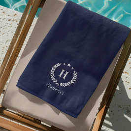 Koninklijk Blauw | Monogram Moderne Minimalistisch Strandlaken