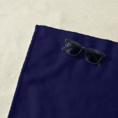 Koninklijk Blauw | Monogram Moderne Minimalistisch Strandlaken (In situ)