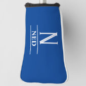 Koninklijk Blauw Monogram Putter Head Cover (Draai 90)