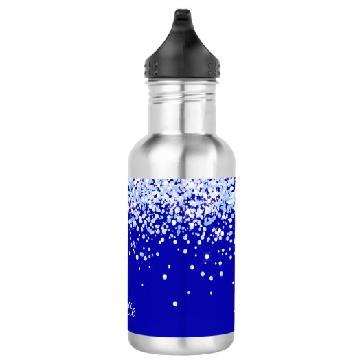 Koninklijk blauw naamschrift waterfles  (Rechts)