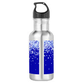 Koninklijk blauw naamschrift waterfles (Achterkant)