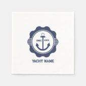 Koninklijk blauw nautisch bootanker met aanpasbaar servet (Voorkant)