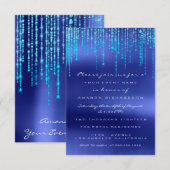 Koninklijk Blauw Oceaan Druppel Lichtjes Elegante  Kaart (Voorkant / Achterkant)