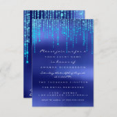 Koninklijk Blauw Ocean Druppel Lichtjes Elegante U Kaart (Voorkant / Achterkant)