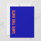 Koninklijk Blauw & Oranje Voetbal Bewaar De Datum Save The Date (Achterkant)