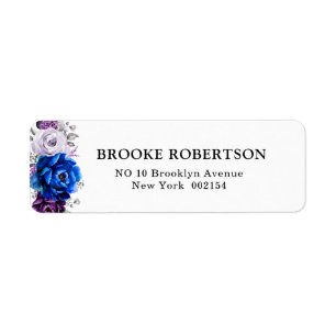 Koninklijk Blauw Paars Marine Lilac Bloesems Bruil Etiket