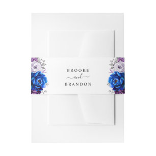 Koninklijk Blauw Paars Marine Lilac Bloesems Bruil Uitnodigingen Wikkel