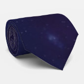 Koninklijk blauw patroon stropdas (Opgerold)