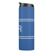 Koninklijk Blauw Persoonlijk Monogram Initiaal Dra Thermosbeker (Geroteerd rechts)