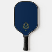 Koninklijk Blauw Pickleball Paddle met Monogram (Achterkant)
