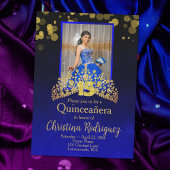 Koninklijk Blauw Prinses Jurk Quinceanera Goud Tia Kaart