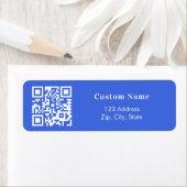 Koninklijk blauw QR code zakelijk retouradres Etiket (Insitu)