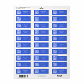 Koninklijk blauw QR code zakelijk retouradres Etiket (Full Sheet)
