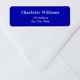 Koninklijk blauw retouradres etiket