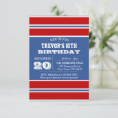 Koninklijk Blauw Rood en Witte Team Aanwezigheid Kaart (Staand voorkant)