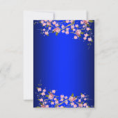 Koninklijk Blauw Roze Japanse Kersenbloesem RSVP (Achterkant)