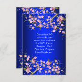 Koninklijk Blauw Roze Japanse Kersenbloesem RSVP (Voorkant / Achterkant)