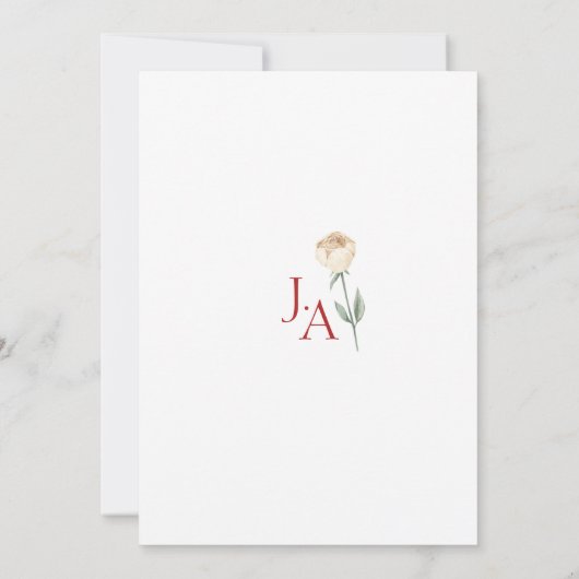 Koninklijk Blauw Roze Rose Goud Bloemen Bruiloft Kaart (Achterkant)