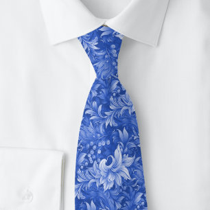Koninklijk Blauw Sierlijk Botanisch Stropdas