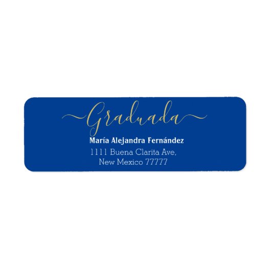 Koninklijk Blauw Spaans | Jaar Aangepaste Terugkee Etiket (Voorkant)