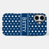 Koninklijk Blauw Stippenpatroon Case-Mate iPhone Case (Achterkant (horizontaal))