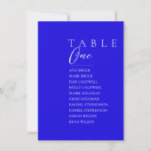 Koninklijk Blauw Tafelnummerdiagram Kaart (Achterkant)