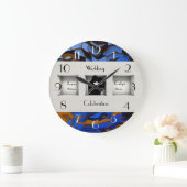 Koninklijk Blauw Thema hedendaags Modern Abstract Grote Klok (Huis)