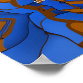 Koninklijk Blauw Thema hedendaags Modern Abstract Poster (Hoek)