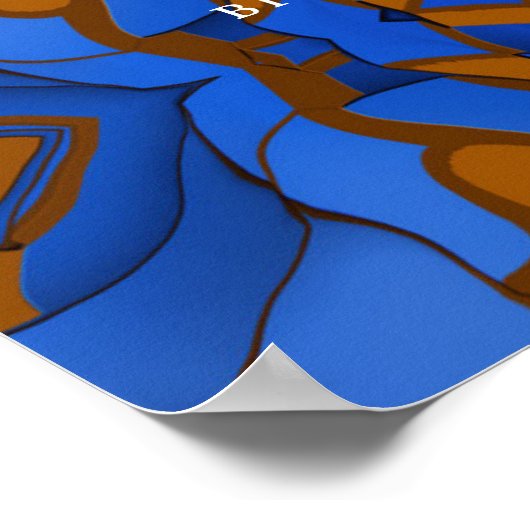 Koninklijk Blauw Thema hedendaags Modern Abstract Poster (Hoek)