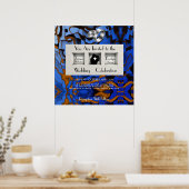 Koninklijk Blauw Thema hedendaags Modern Abstract Poster (Keuken)