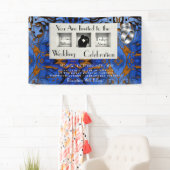 Koninklijk Blauw Thema hedendaags Modern Abstract Spandoek (Insitu)