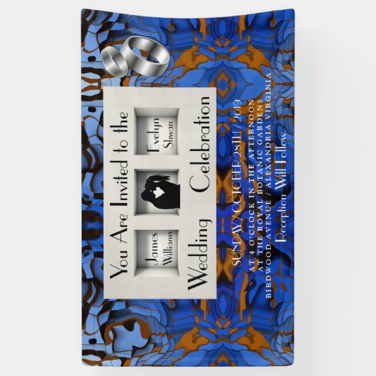 Koninklijk Blauw Thema hedendaags Modern Abstract Spandoek (Verticaal)