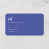  koninklijk blauw Timeless Elegant Monogram Visitekaartje (Achterkant)