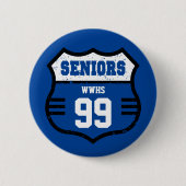 Koninklijk Blauw Verpletterd Hoger Gebrek Ronde Button 5,7 Cm (Voorkant)