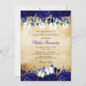 koninklijk blauw vlinder Quinceañera Kaart (Voorkant)