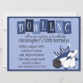 Koninklijk Blauw Volledig Retro Bowling Birthday P Kaart (Voorkant)