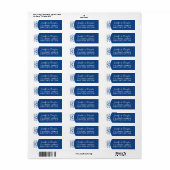 Koninklijk Blauw, Wit Bloemen Bruiloft Adres Label (Full Sheet)