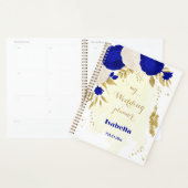 Koninklijk Blauw Wit Bloemen Goud Botanisch Planner (Display)
