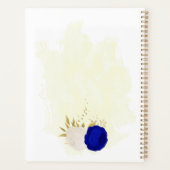 Koninklijk Blauw Wit Bloemen Goud Botanisch Planner (Achterkant)