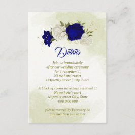 Koninklijk Blauw Wit Bloemen Groen Blad Informatiekaartje