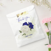 Koninklijk Blauw Wit Bloemen Groen Bruiloft Bedankzakje (Gezegeld)