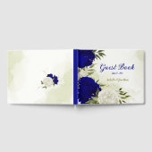 Koninklijk Blauw Wit Bloemen Groen Gastenboek (Volledig)