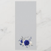 Koninklijk Blauw Wit Bloemen Zilveren bladeren Bru Menu (Achterkant)