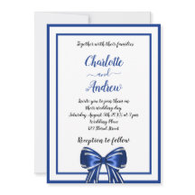 Koninklijk blauw wit elegant boegschrift bruiloft