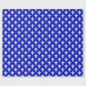 Koninklijk Blauw Wit Fleur de Lis Patroon Cadeaupapier (Vlak)