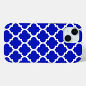 Koninklijk blauw wit Marokkaans quatrefoil patroon Case-Mate iPhone Case (Achterkant (horizontaal))