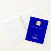 Koninklijk blauw wit monogram bedrijfslogo notitieboek (Binnen)
